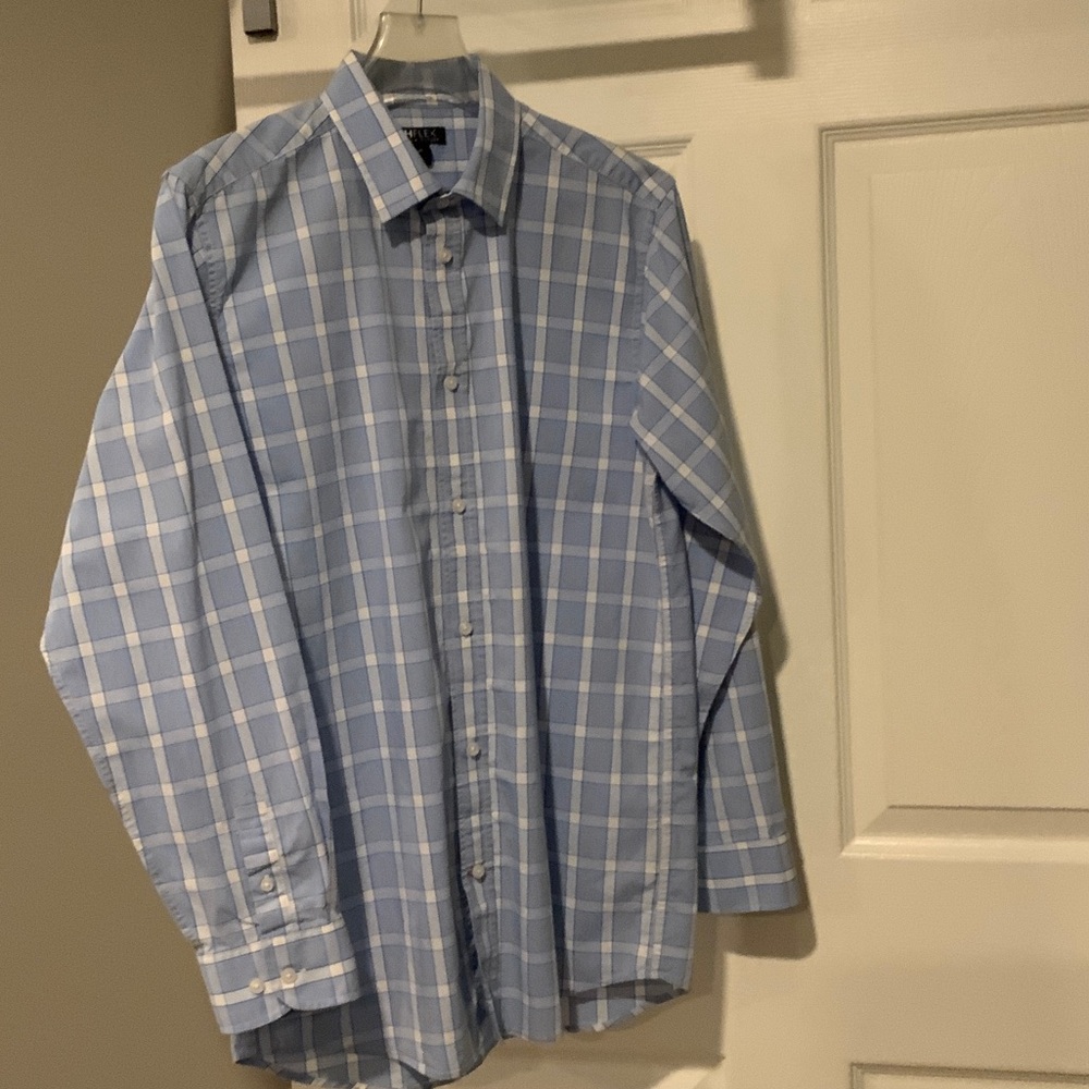 Tommy Hilfiger Light Blue Checkered Dress Shirt